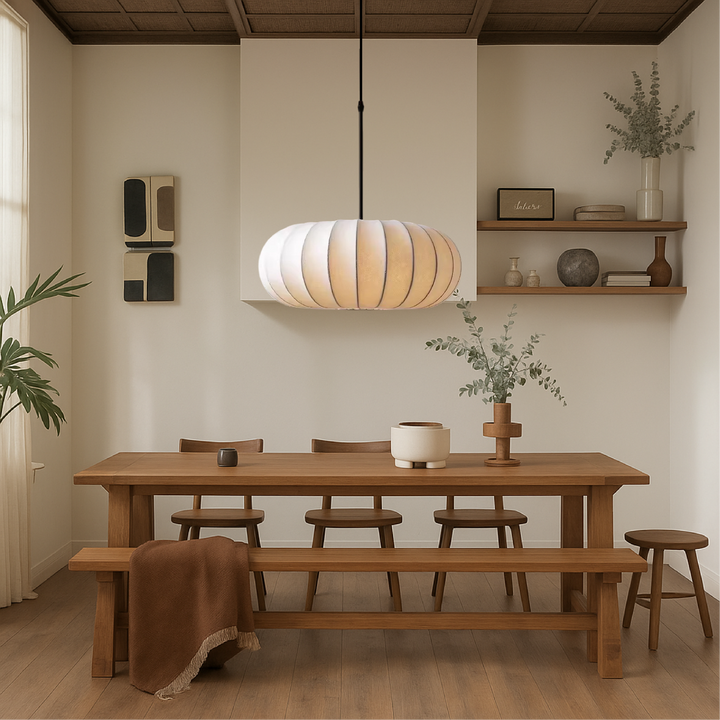 LumaSilk: Lampadario in Tessuto di Seta – Lampada LED Design per Soggiorno