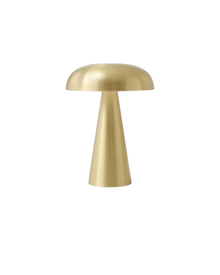 LuméaForm: Lampada da tavolo di design in metallo con base conica e luce ambientale – per comodino e soggiorno