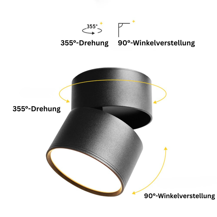 LumenFlex: Piccola lampada da soffitto LED in alluminio moderna – regolabile e funzionale per soggiorno e camera da letto