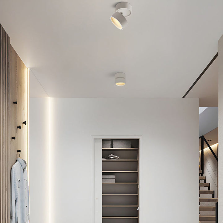 LumenFlex: Piccola lampada da soffitto LED in alluminio moderna – regolabile e funzionale per soggiorno e camera da letto