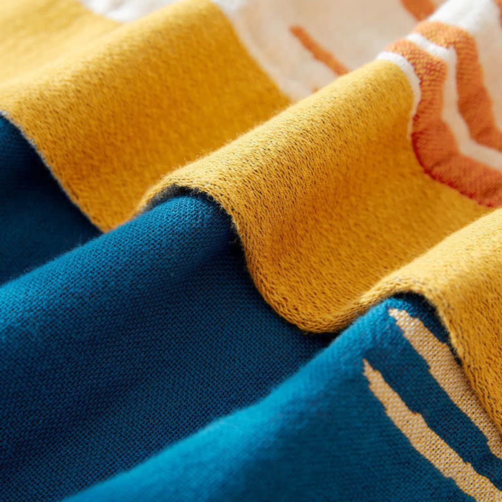 Lumenvogel: Coperte in cotone dal design elegante con stampa floreale e struttura morbida – per divano e letto