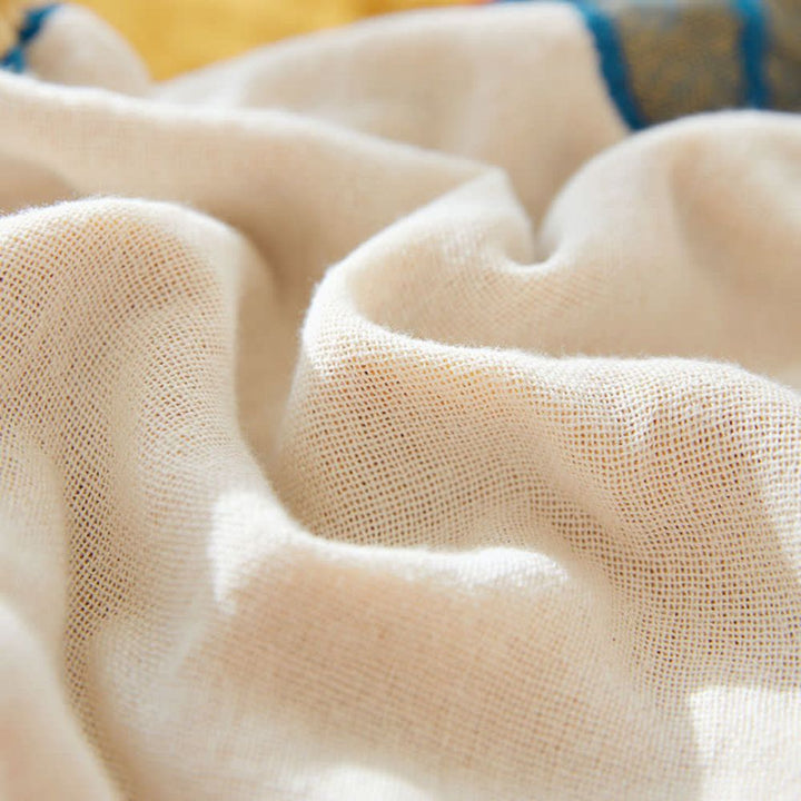 Lumenvogel: Coperte in cotone dal design elegante con stampa floreale e struttura morbida – per divano e letto