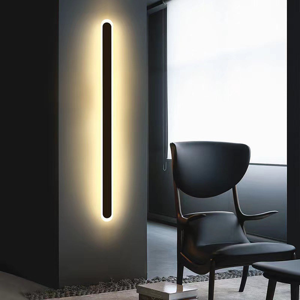 LumiAero: Applique LED da esterno Lineare Dimmerabile in Metallo Acrilico Nero – per illuminazione di terrazze e corridoi