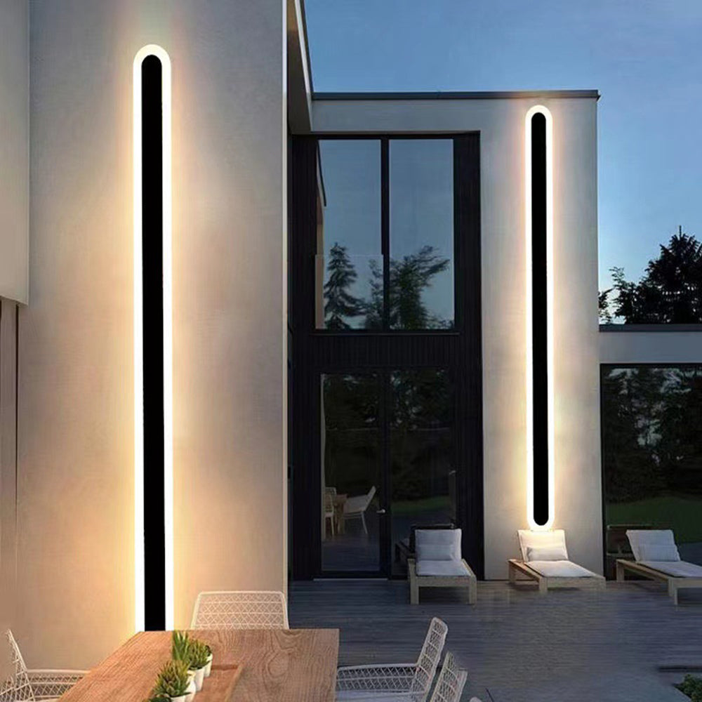 LumiAero: Applique da esterno LED lineare dimmerabile in metallo acrilico nero – per illuminazione di terrazze e corridoi