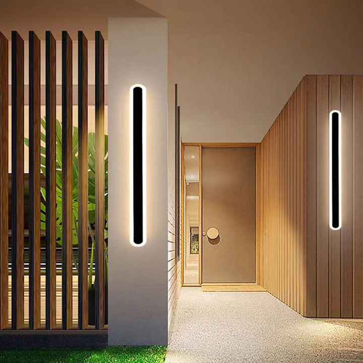 LumiAero: Applique da esterno LED lineare dimmerabile in metallo acrilico nero – per illuminazione di terrazze e corridoi