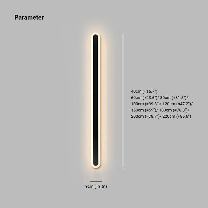 LumiAero: Applique da esterno LED lineare dimmerabile in metallo acrilico nero – per illuminazione di terrazze e corridoi