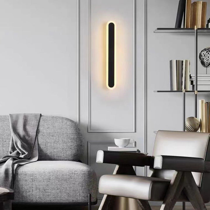 LumiAero: Applique LED da esterno Lineare Dimmerabile in Metallo Acrilico Nero – per illuminazione di terrazze e corridoi