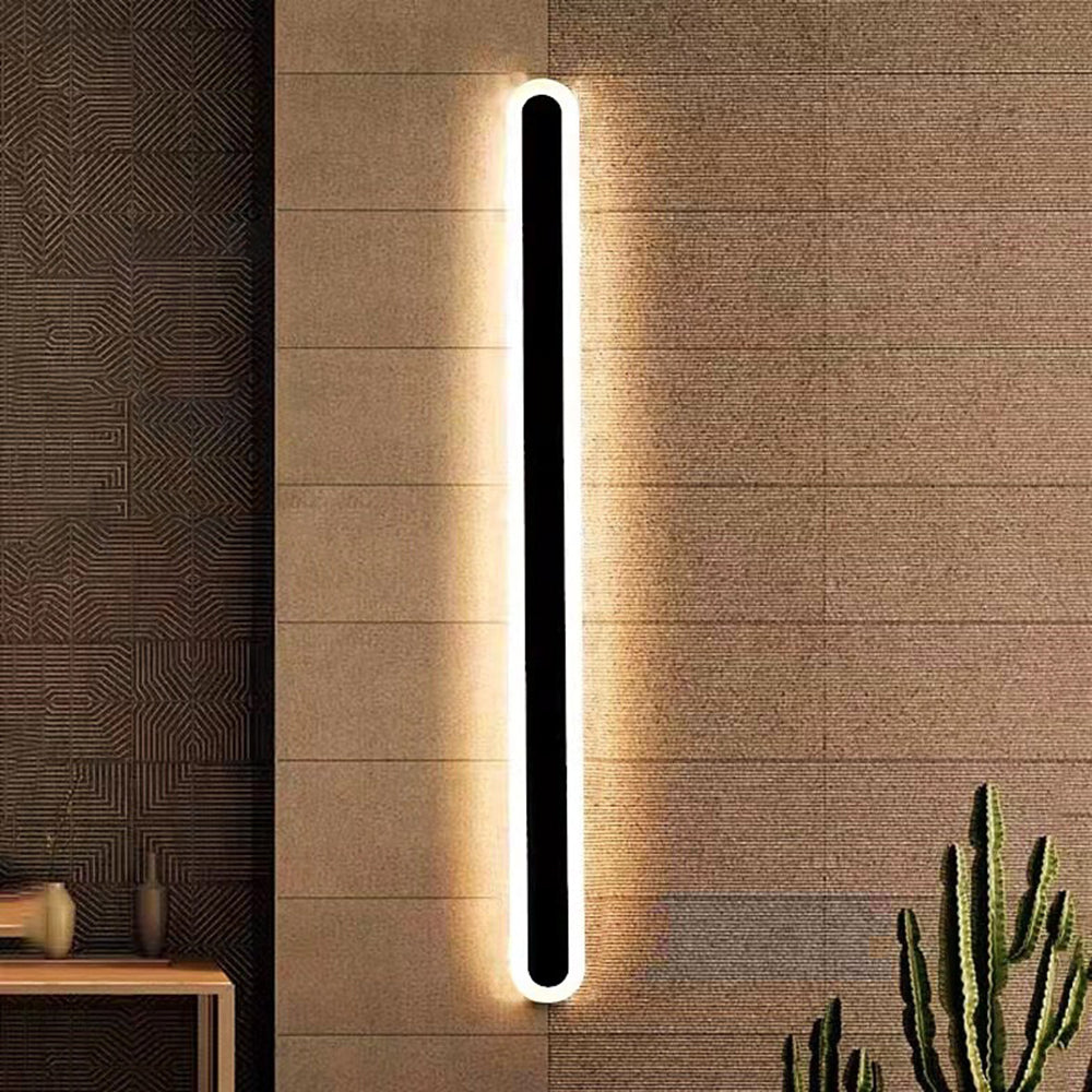 LumiAero: Applique LED da esterno Lineare Dimmerabile in Metallo Acrilico Nero – per illuminazione di terrazze e corridoi