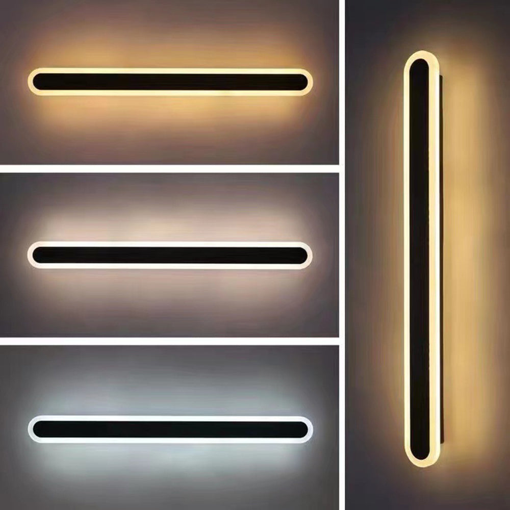 LumiAero: Applique da esterno LED lineare dimmerabile in metallo acrilico nero – per illuminazione di terrazze e corridoi