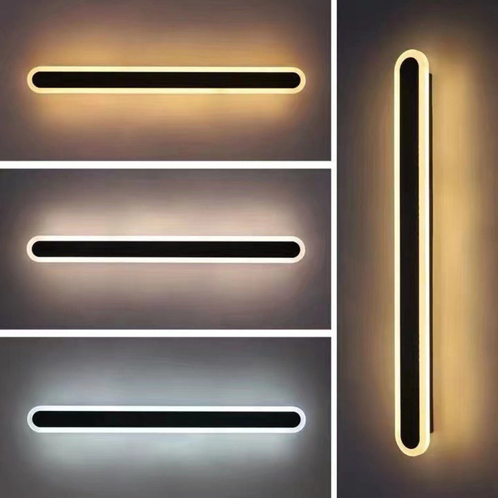 LumiAero: Applique da esterno LED lineare dimmerabile in metallo acrilico nero – per illuminazione di terrazze e corridoi