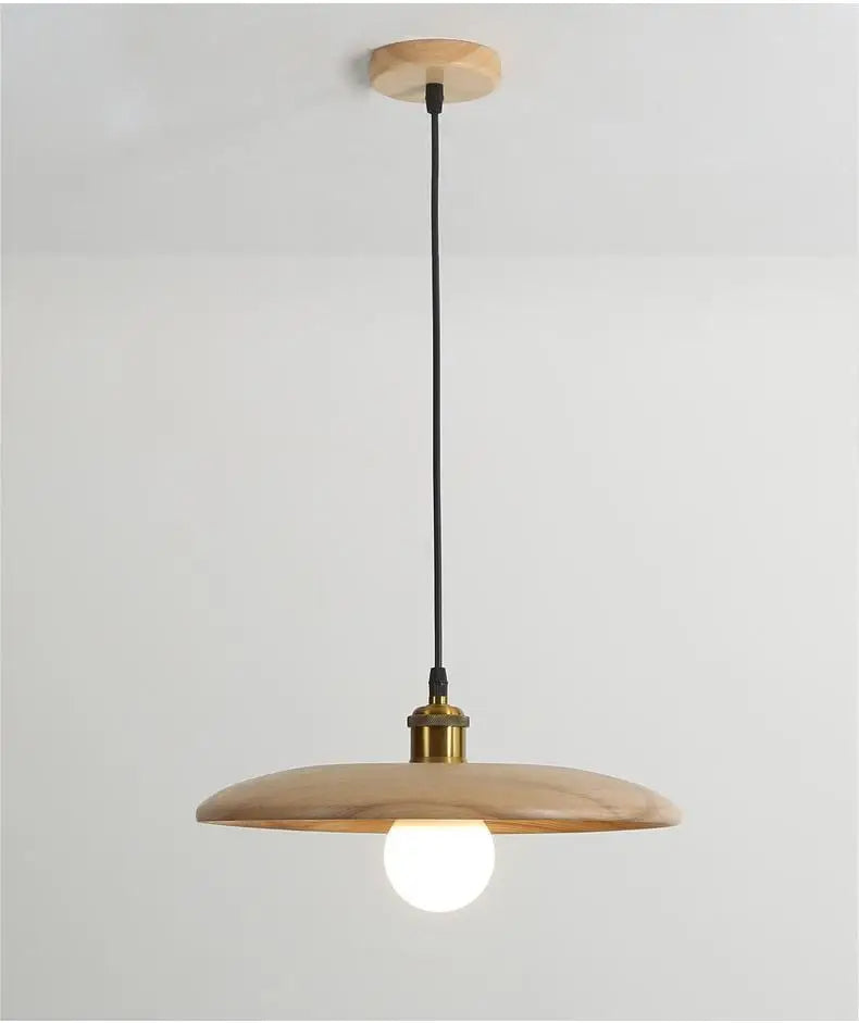 LumiArte: Lampada a sospensione in legno con vetrate – Luce LED moderna per sala da pranzo e soggiorno