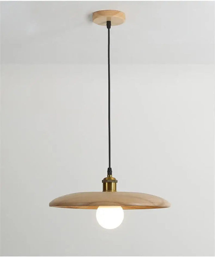 LumiArte: Lampada a sospensione in legno con vetrate – Luce LED moderna per sala da pranzo e soggiorno