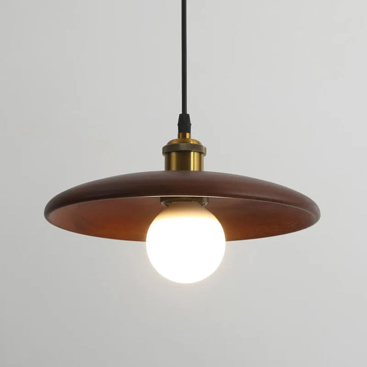 LumiArte: Lampada a sospensione in legno con vetrate – Luce LED moderna per sala da pranzo e soggiorno