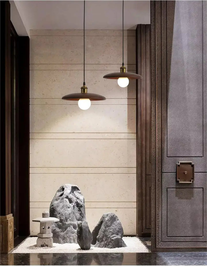 LumiArte: Lampada a sospensione in legno con vetrate – Luce LED moderna per sala da pranzo e soggiorno