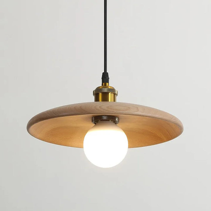 LumiArte: Lampada a sospensione in legno con vetrate – Luce LED moderna per sala da pranzo e soggiorno