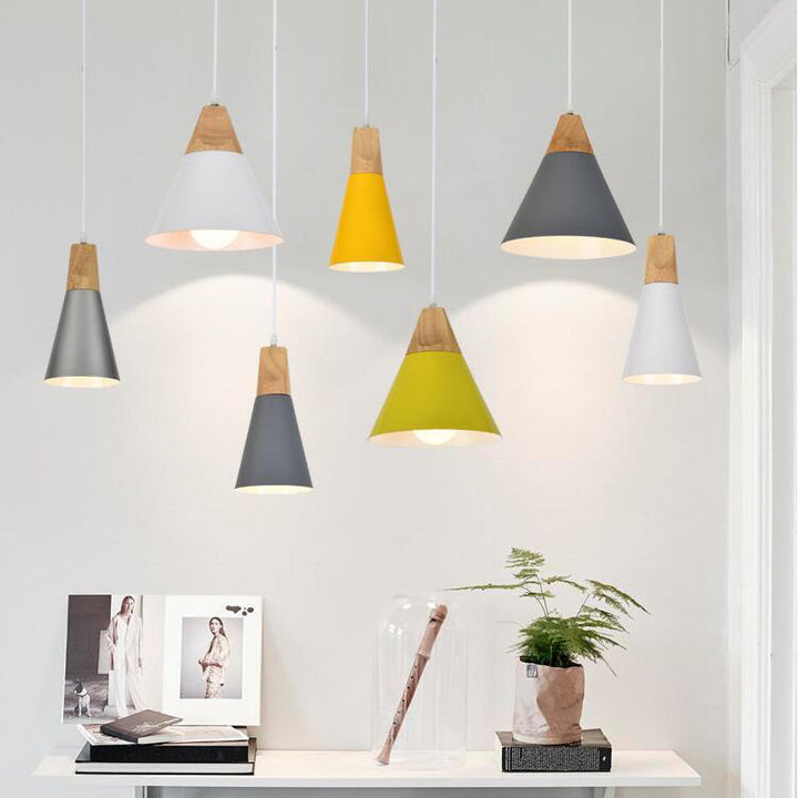 LumiBard: Lampada a sospensione in legno scandinavo in metallo e rovere – ideale per camere dei bambini e angoli lettura