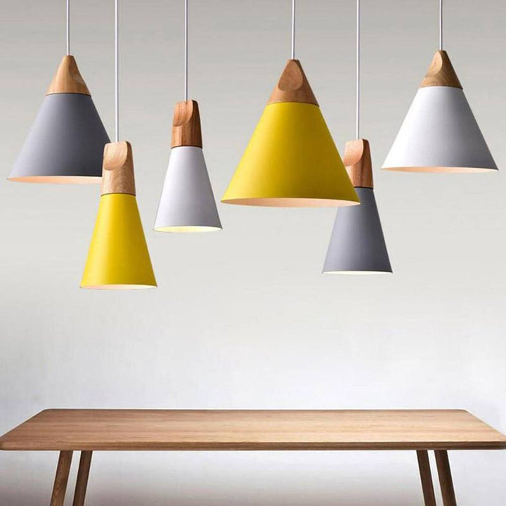 LumiBard: Lampada a sospensione in legno scandinavo in metallo e rovere – ideale per camere dei bambini e angoli lettura