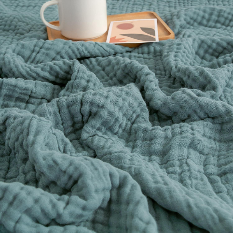 CozyHaven™ – Coperta in Mussola Traspirante