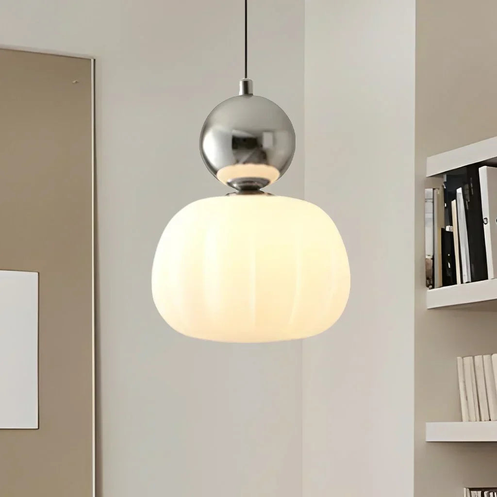 LumiDéco: Lampada a sospensione Art Déco con paralume color crema – elegante lampada a sospensione