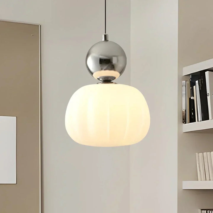 LumiDéco: Lampada a sospensione Art Déco con paralume color crema – elegante lampada a sospensione