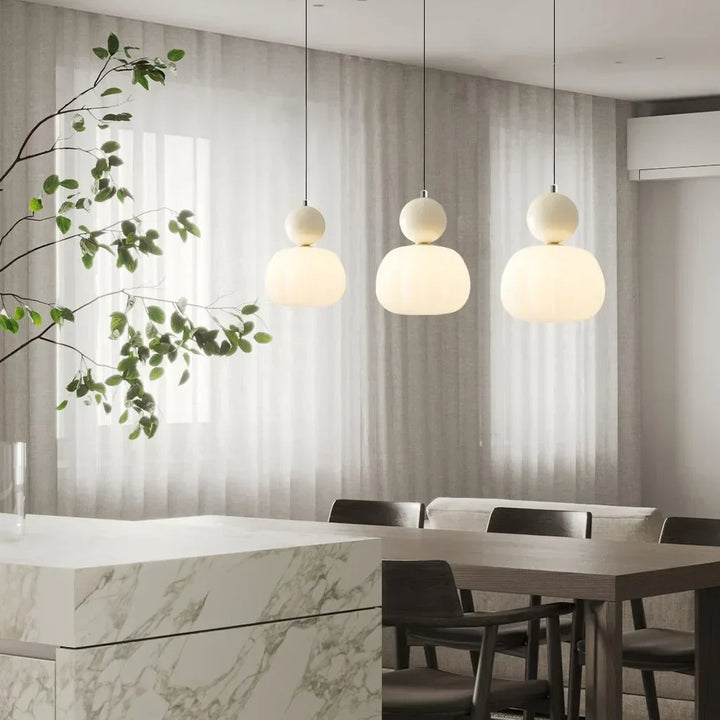 LumiDéco: Lampada a sospensione Art Déco con paralume color crema – elegante lampada a sospensione