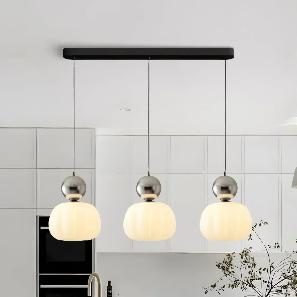 LumiDéco: Lampada a sospensione Art Déco con paralume color crema – elegante lampada a sospensione
