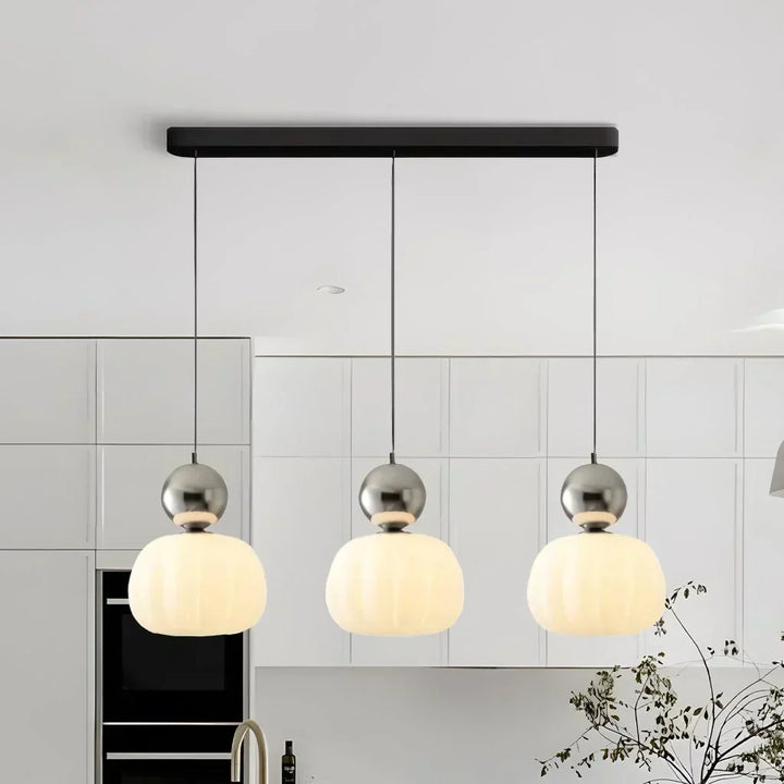 LumiDéco: Lampada a sospensione Art Déco con paralume color crema – elegante lampada a sospensione