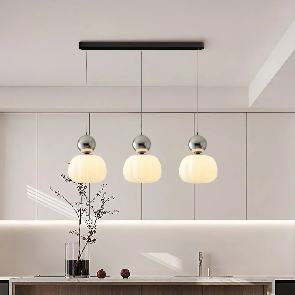 LumiDéco: Lampada a sospensione Art Déco con paralume color crema – elegante lampada a sospensione