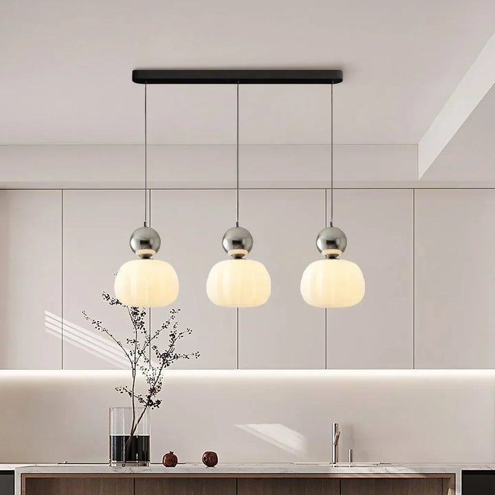 LumiDéco: Lampada a sospensione Art Déco con paralume color crema – elegante lampada a sospensione