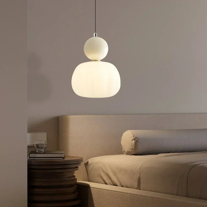 LumiDéco: Lampada a sospensione Art Déco con paralume color crema – elegante lampada a sospensione