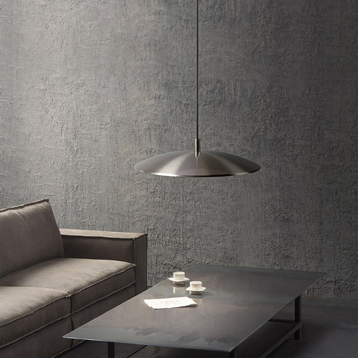 LumiFerra: Moderna lampada a sospensione LED in ferro-nickel – per soggiorno e sala da pranzo