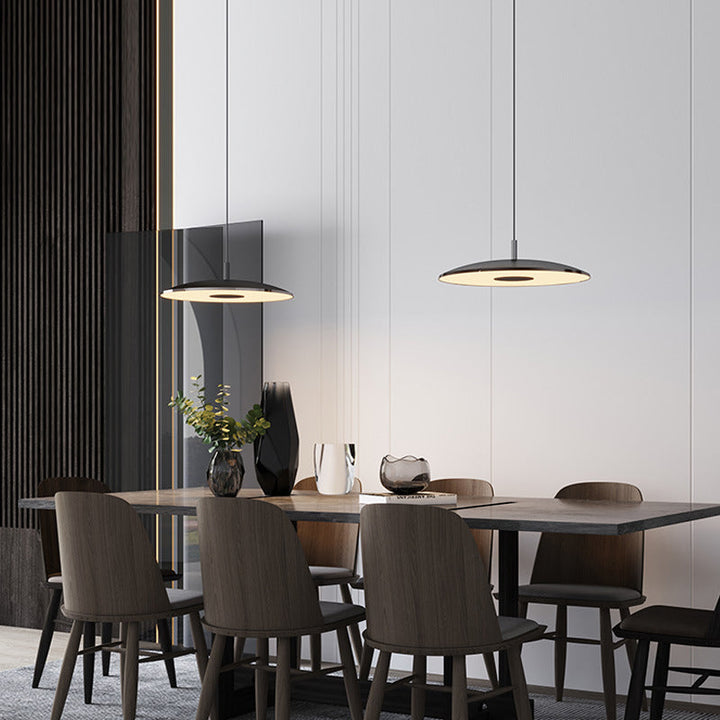 LumiFerra: Moderna lampada a sospensione LED in ferro-nickel – per soggiorno e sala da pranzo