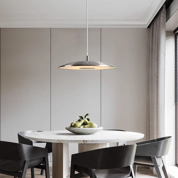 LumiFerra: Moderna lampada a sospensione LED in ferro-nickel – per soggiorno e sala da pranzo