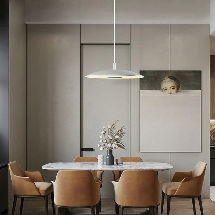 LumiFerra: Moderna lampada a sospensione LED in ferro-nickel – per soggiorno e sala da pranzo