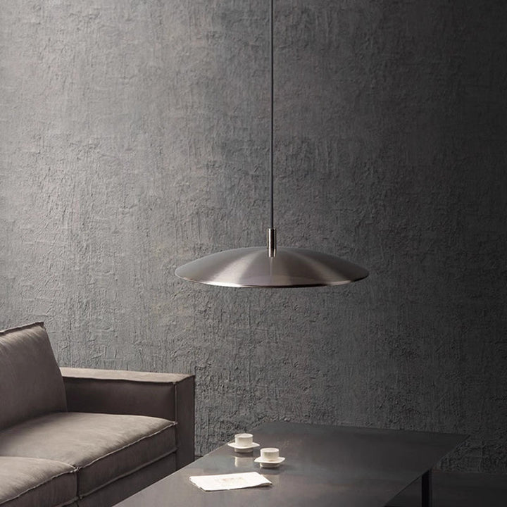 LumiFerra: Moderna lampada a sospensione LED in ferro-nickel – per soggiorno e sala da pranzo