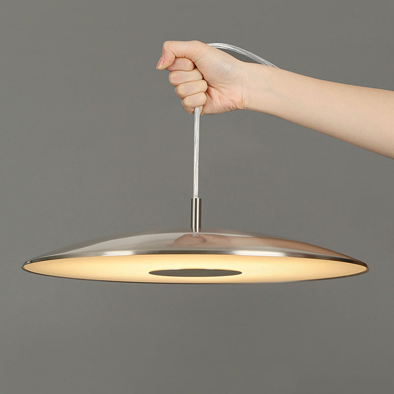 LumiFerra: Moderna lampada a sospensione LED in ferro-nickel – per soggiorno e sala da pranzo