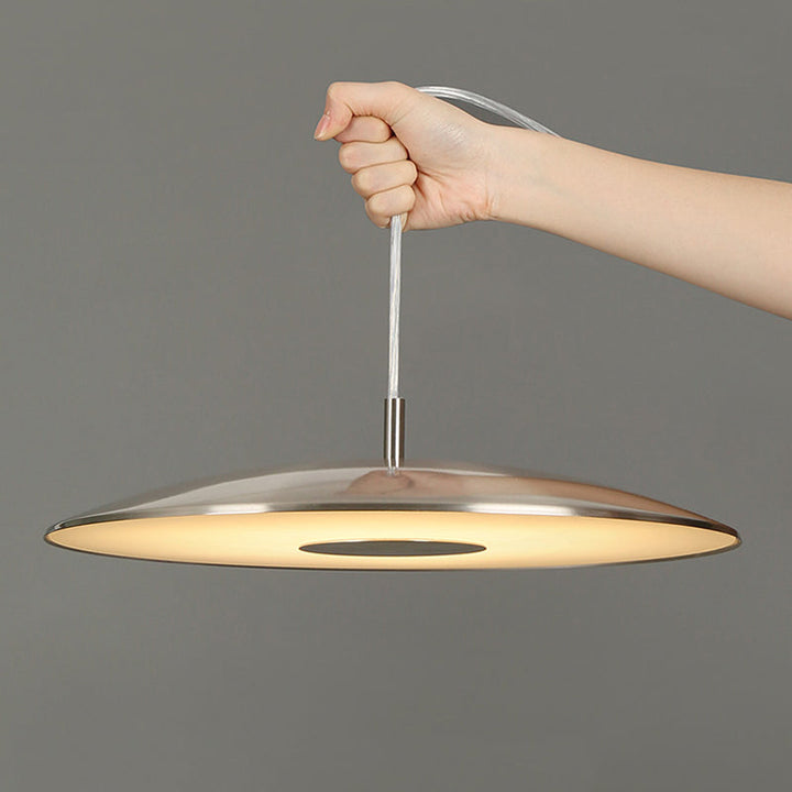 LumiFerra: Moderna lampada a sospensione LED in ferro-nickel – per soggiorno e sala da pranzo