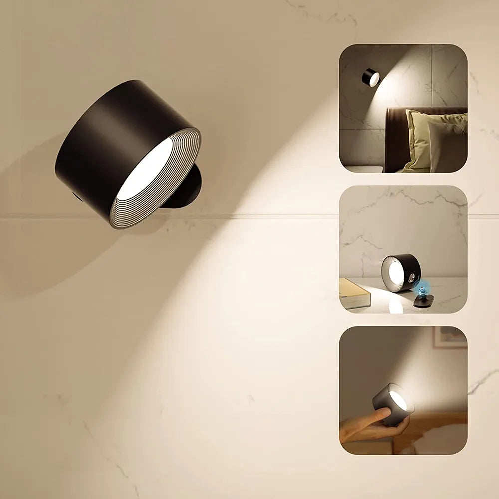 LumiFlex: Applique LED senza fili – Lampada ricaricabile magnetica con rotazione a 360°