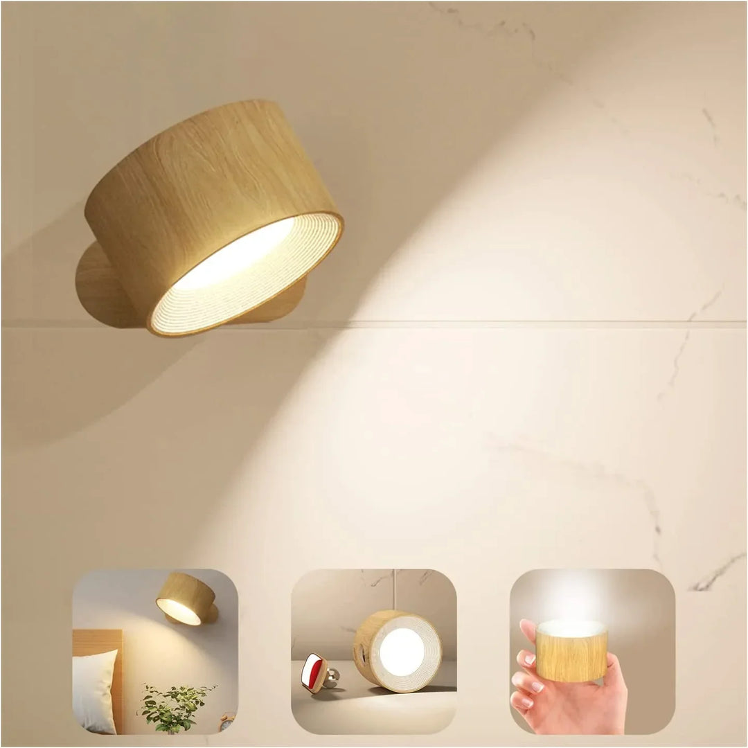 LumiFlex: Applique LED senza fili – Lampada ricaricabile magnetica con rotazione a 360°