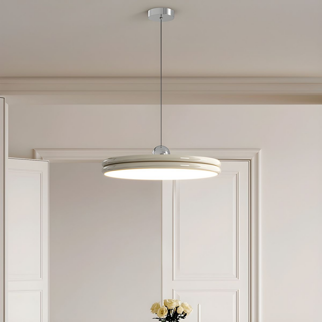 LumiForma: Lampada a Sospensione in Metallo e Acrilico Minimalista con Dimmer Triplo – per Soggiorno e Sala da Pranzo