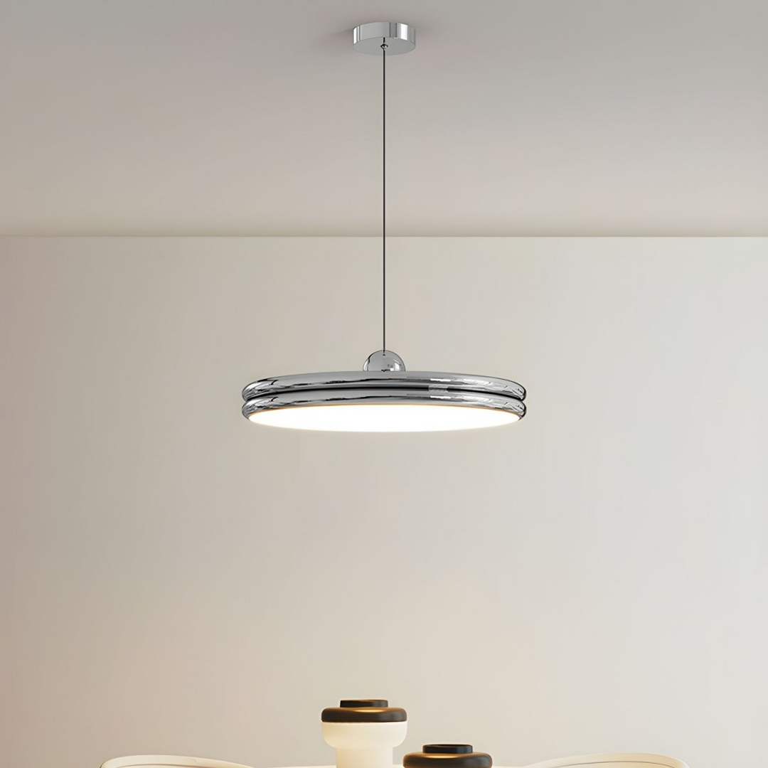 LumiForma: Lampada a Sospensione in Metallo e Acrilico Minimalista con Dimmer Triplo – per Soggiorno e Sala da Pranzo