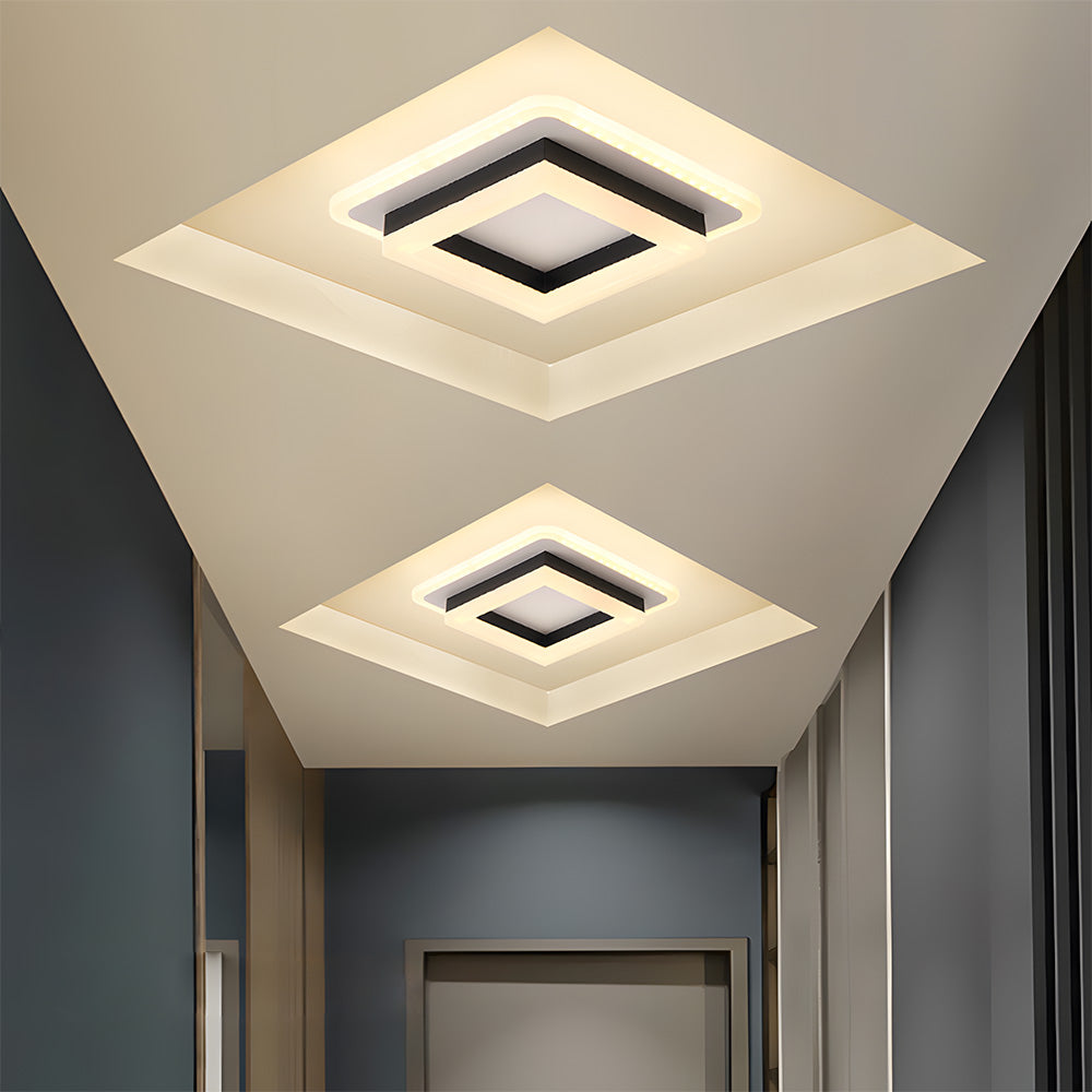 LumiFrame: Plafoniera LED quadrata – Lampada a soffitto moderna dal design architettonico