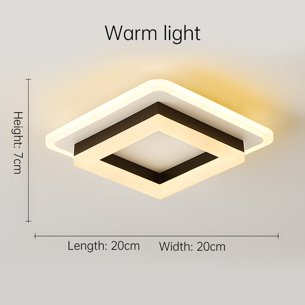 LumiFrame: Plafoniera LED quadrata – Lampada a soffitto moderna dal design architettonico