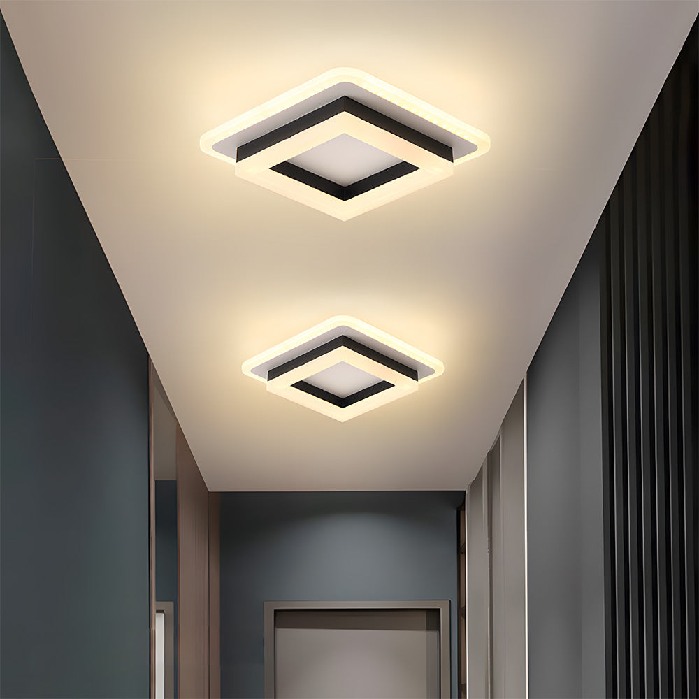 LumiFrame: Plafoniera LED quadrata – Lampada a soffitto moderna dal design architettonico
