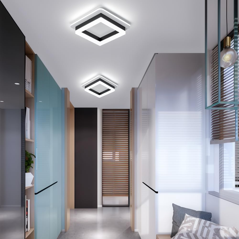LumiFrame: Plafoniera LED quadrata – Lampada a soffitto moderna dal design architettonico