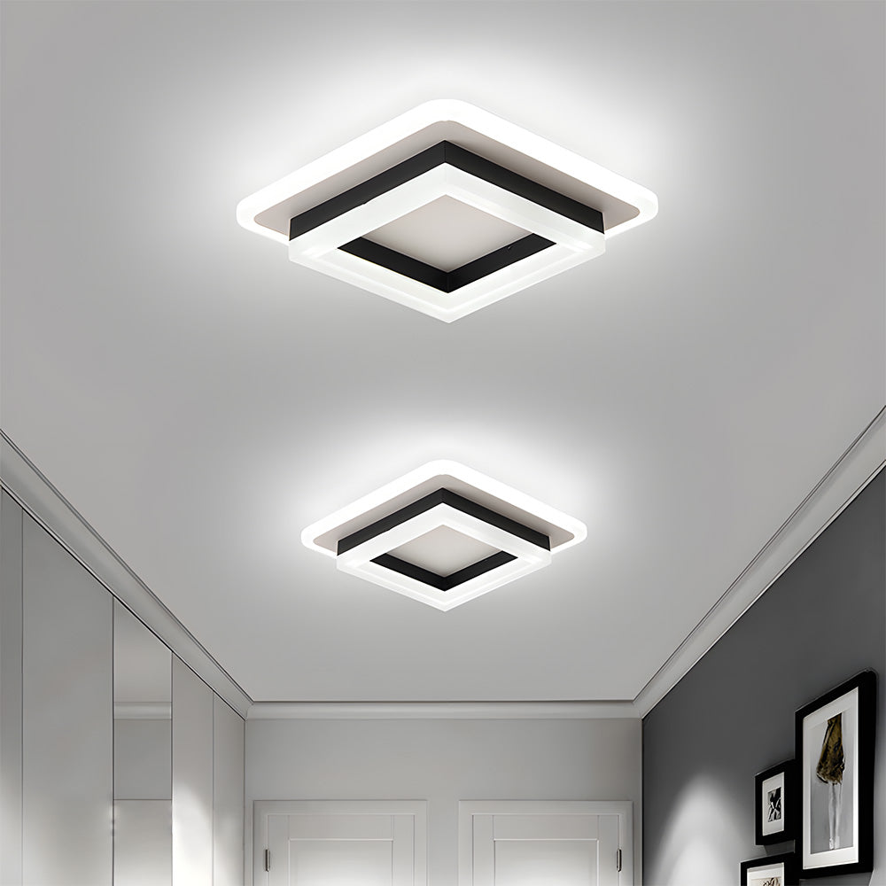 LumiFrame: Plafoniera LED quadrata – Lampada a soffitto moderna dal design architettonico