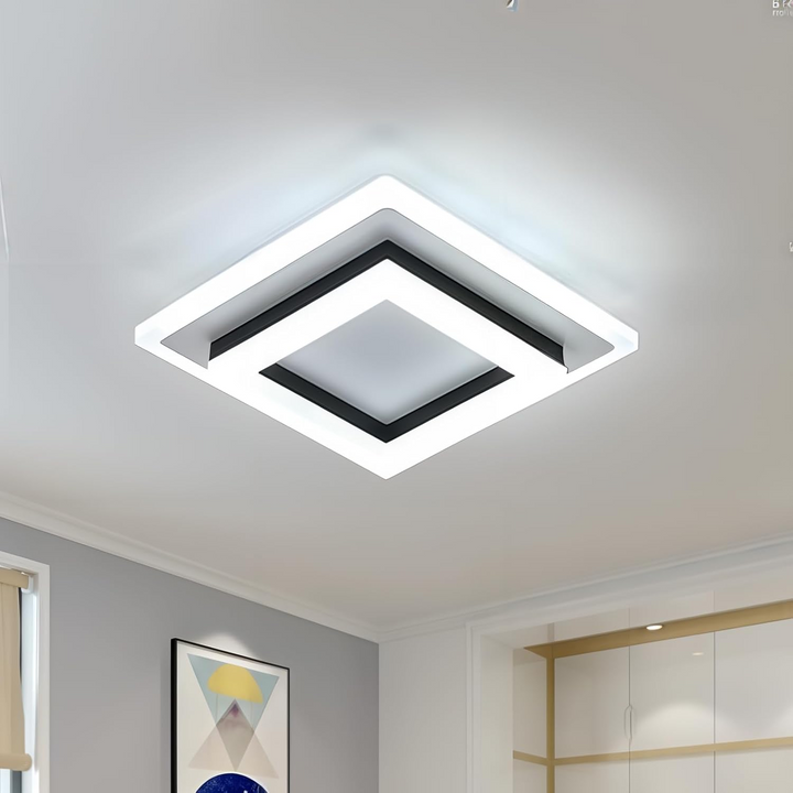 LumiFrame: Plafoniera LED quadrata – Lampada a soffitto moderna dal design architettonico