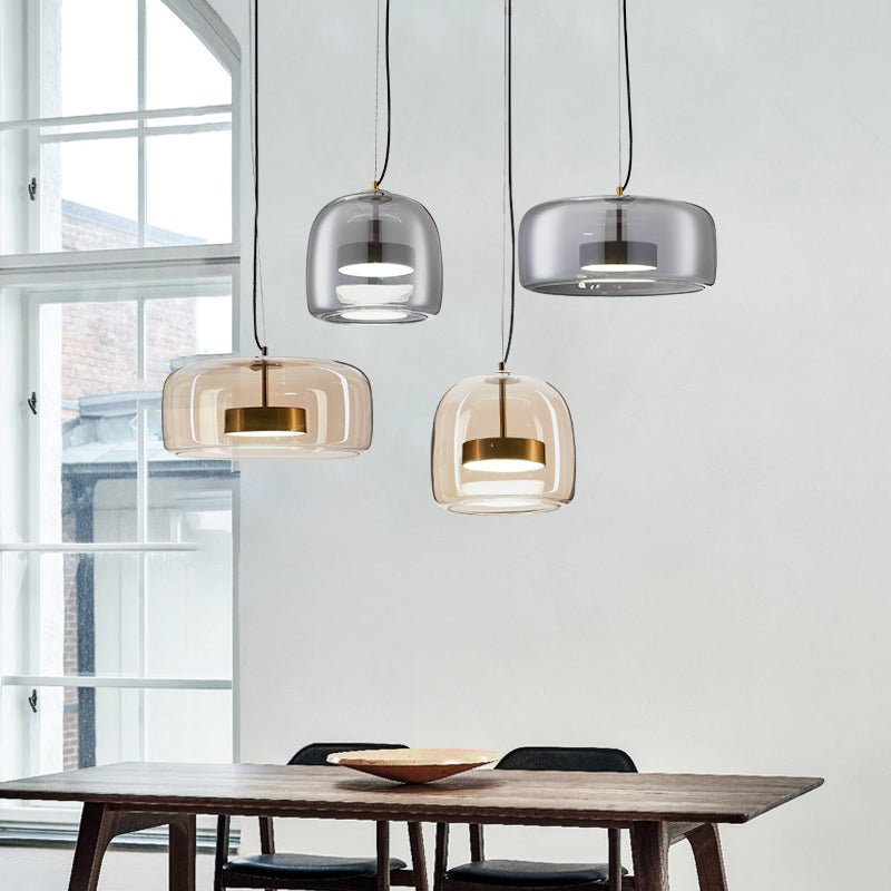 LumiGlas: Elegante lampada a sospensione in vetro – Luce stilosa per soggiorno e sala da pranzo