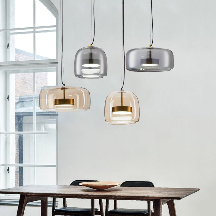 LumiGlas: Elegante lampada a sospensione in vetro – Luce stilosa per soggiorno e sala da pranzo