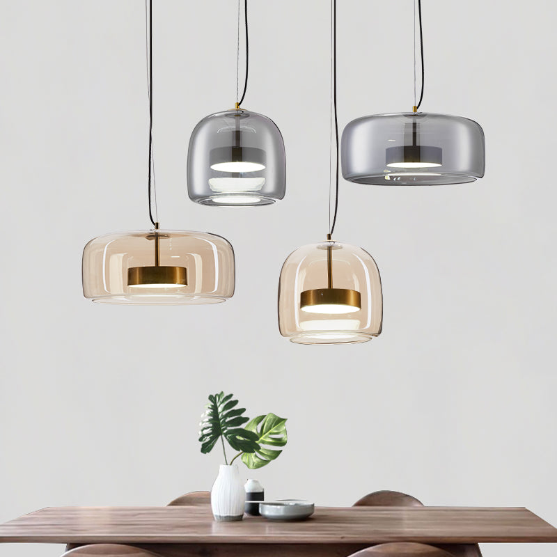 LumiGlas: Elegante lampada a sospensione in vetro – Luce stilosa per soggiorno e sala da pranzo